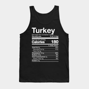 Turkey Nutrition Funny Thanksgiving Food Costume Tank Top
